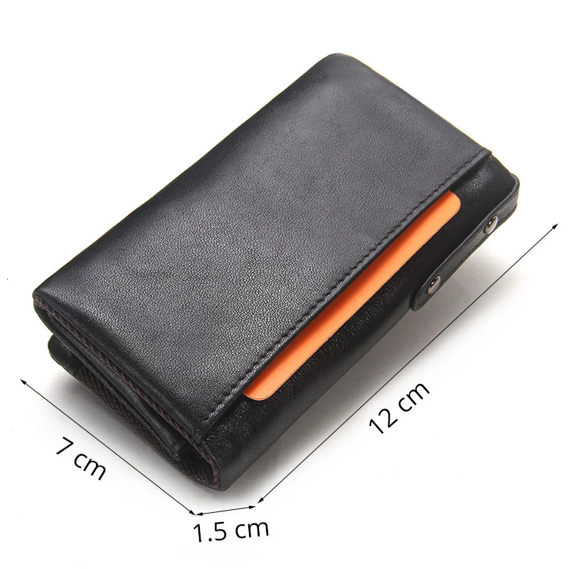 CONTACTS Genuine Leather Men Key Wallet Small Male Purse with Coin Pocket Key Holder Man Pouch Housekeeper High Quality Keyring 250515