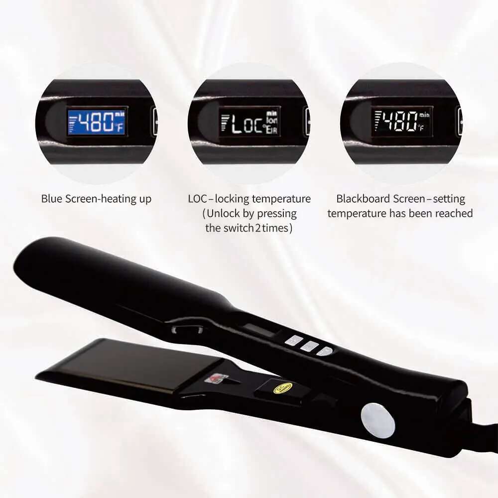 Flat Iron Titanium Straightener Dual Voltage 2 Inch Plate Irons for Woman Hair Brazilian Keratin Treatment