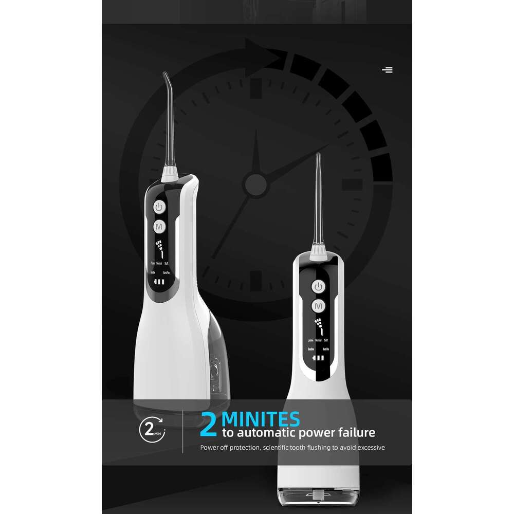 Oral Irrigator 40-140PSI Tooth Scaler Flosser Rechargeable Dental Water Jet 5 Speed 330ML IPX7 Waterproof Teeth Cleaner