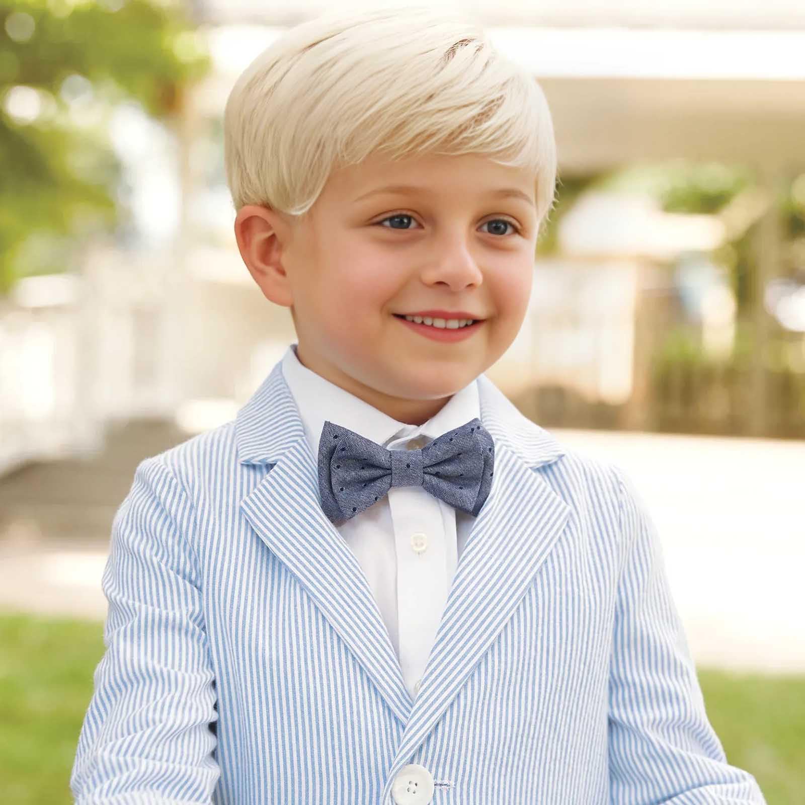 Boys Seersucker Suit 2 Piece Tuxedo for Boys Striped Blazer Pants Boys Summer Beach Wedding Suit