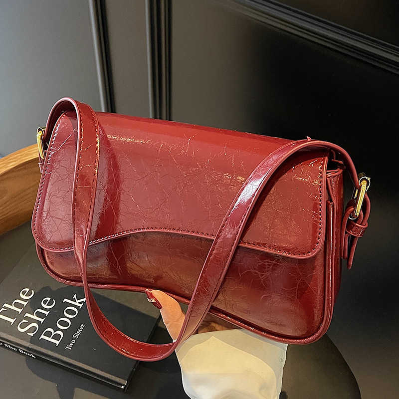 Women's Solid Color Shoulder Bag Fashionable PU Leather Crossbody Bag Casual Trendy Versatile High Quality Commuting Bag