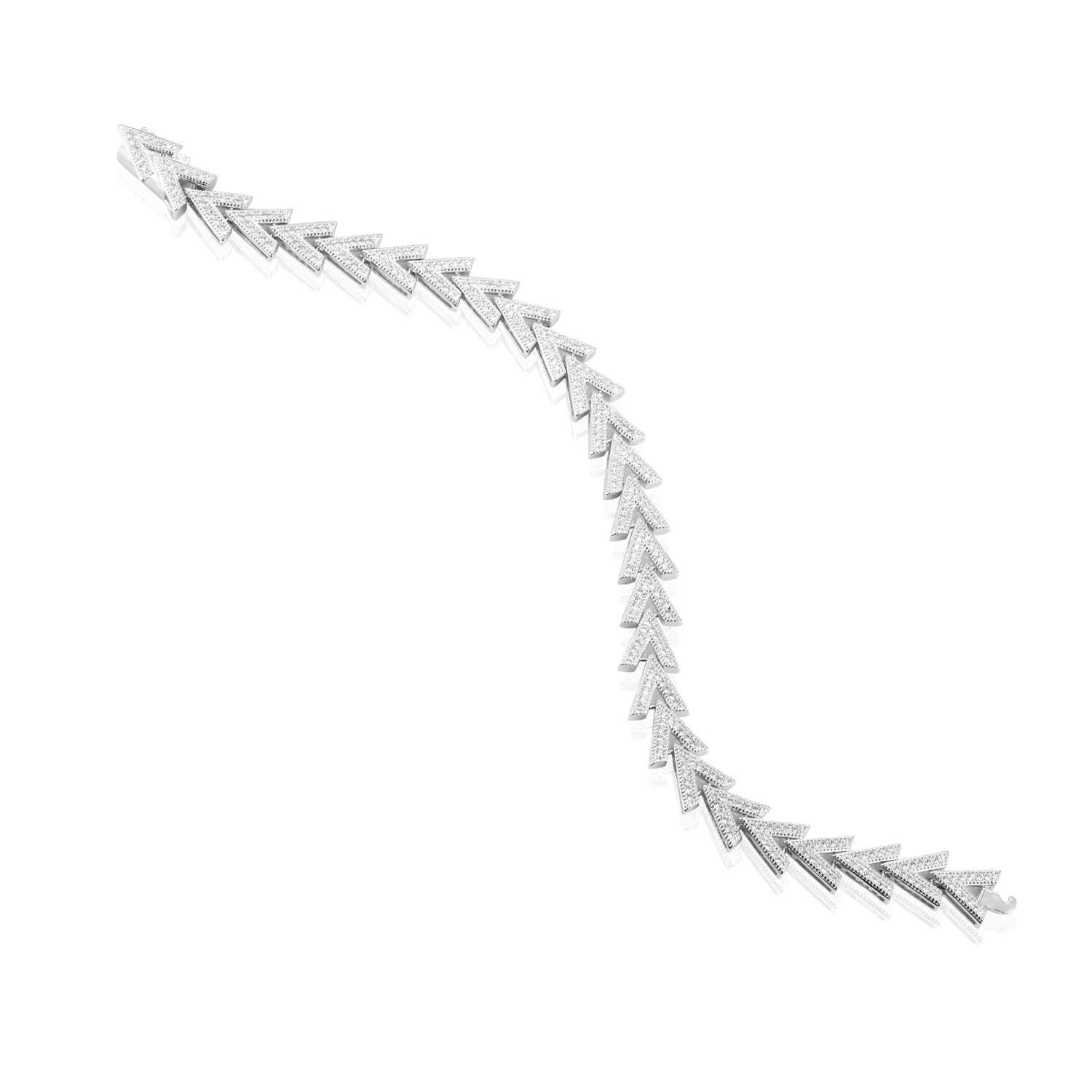 Simple Temperament Fine Moissanite Sterling Sier Chain Rhodium Plated Tennis Bracelet for Dateing