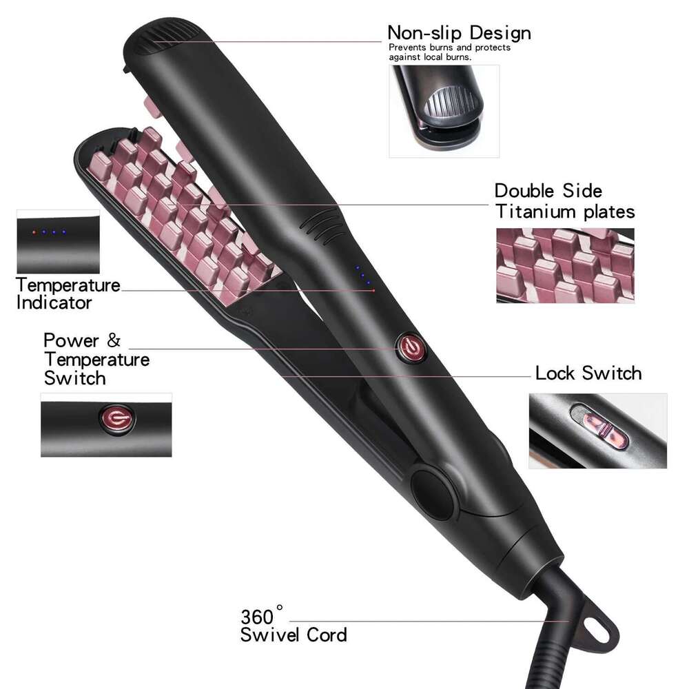 Professional Ceramic Classic Volumizing Corrugated Hair Curler Fluffy Curling Iron Styler