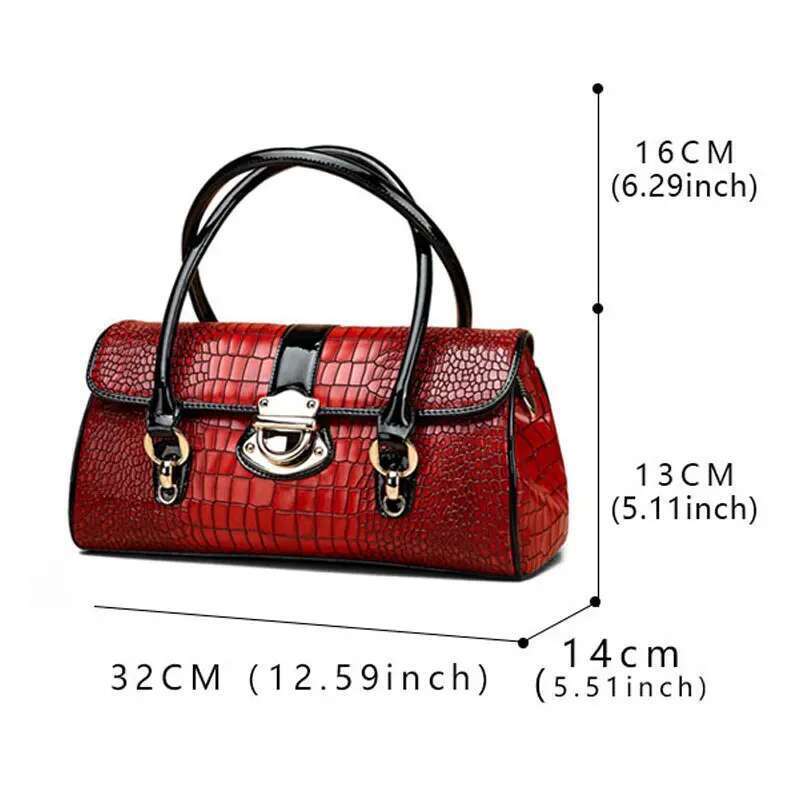 Aidrani Fashion Light Cowhide Women's Handbag With Large Capacity Red Casual Versatile One Shoulder Crossbody Stick Bag