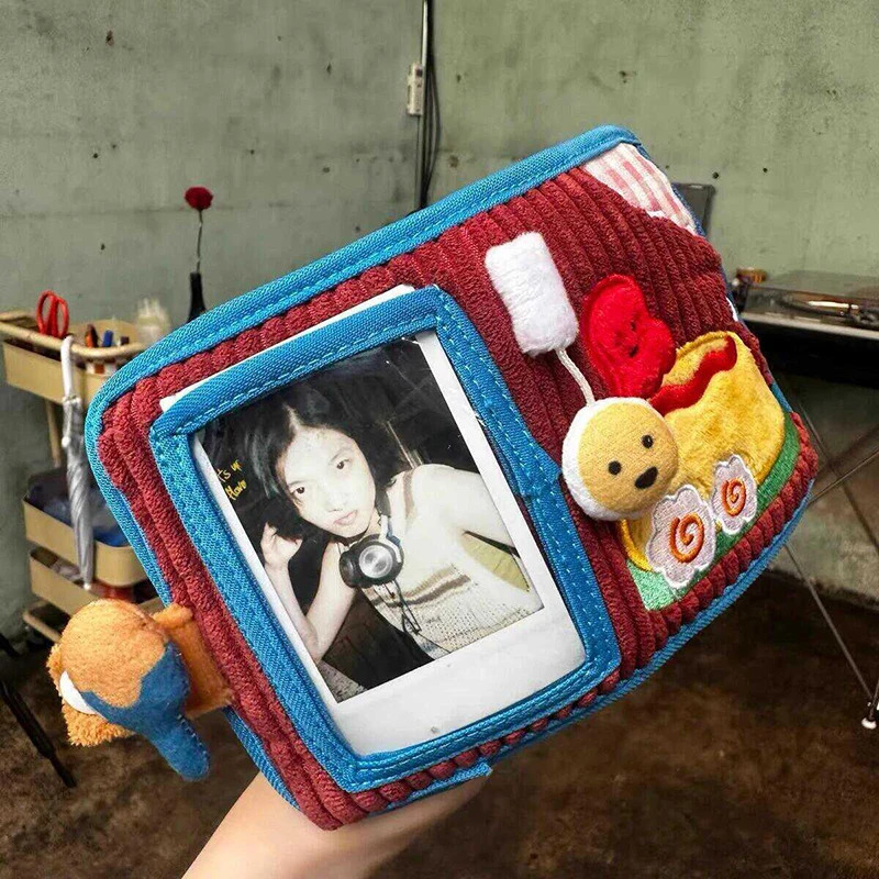 Cute Canvas Wallet Short Zipper Compact Folding Denim Corduroy Card Bag Handbag Embroidered High Beauty 250514
