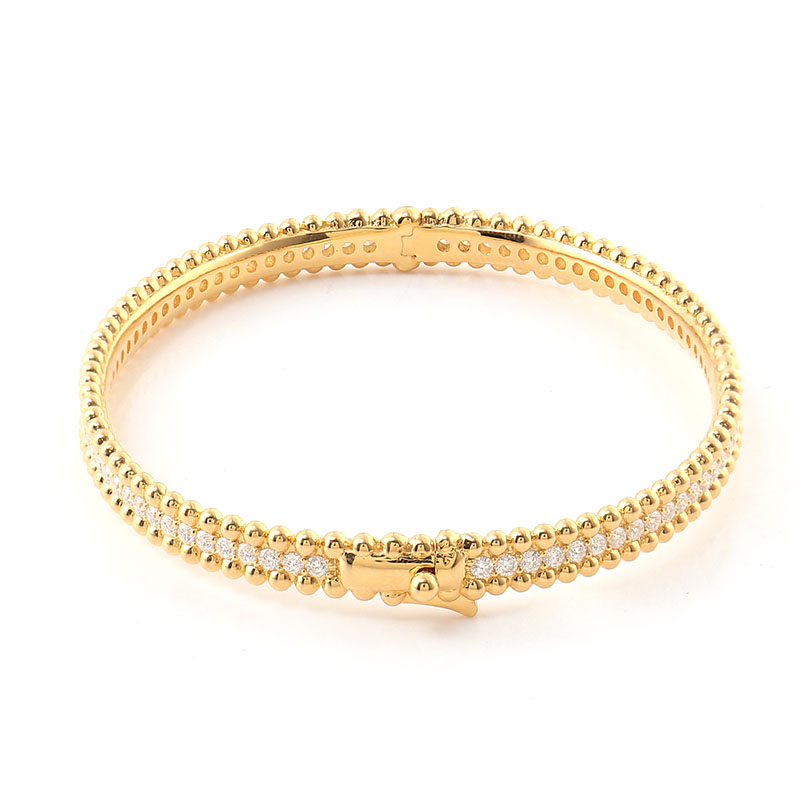Provence Jewelry New Design Jewelry Diamond Bracelets Sterling 925 Silver with yellow gold plated 5mm 7inch Moissanite diamond Tennis Chain Bangle Bra