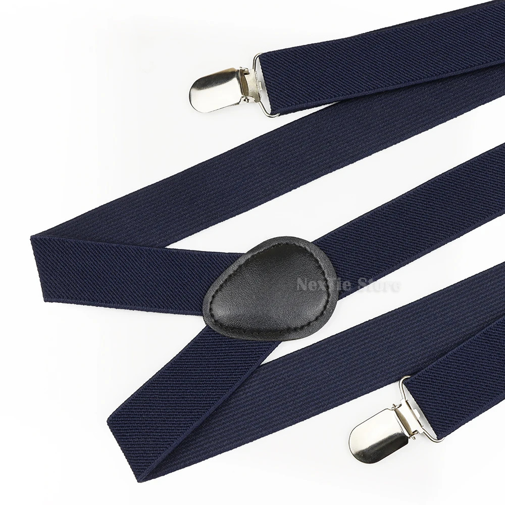Solid Color Belt Men Women Suspenders Polyester Y-Back Adjustable Elastic Clip-on Braces Business Party Wedding Suit Accessories 250515