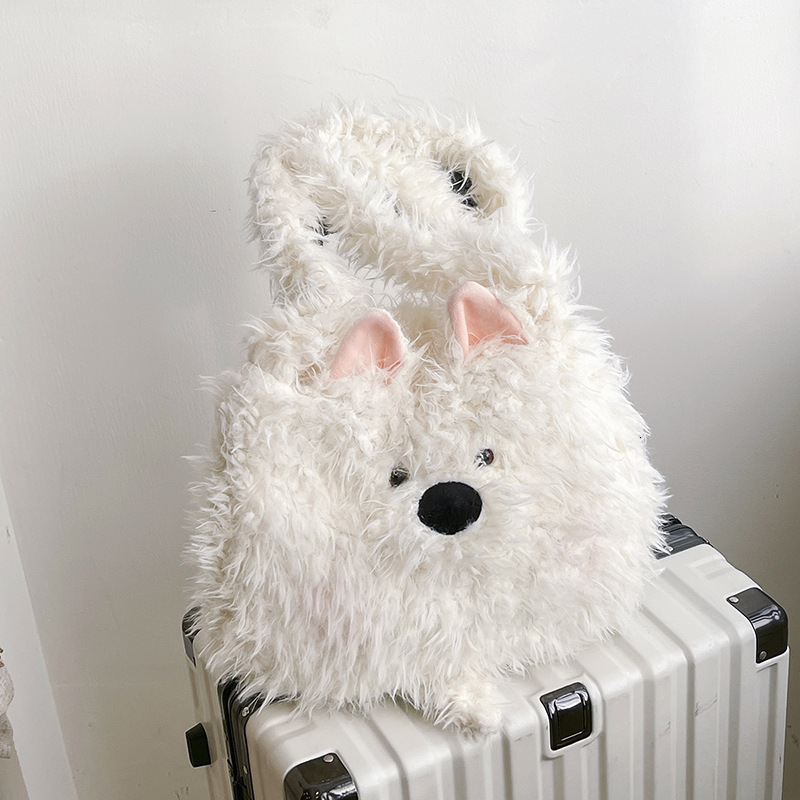 Free Delivery Designer Bag Cute Samoyed Dog Single Shoulder Backpack Large Capacity Hand Plush 2025 Spring Women's Bag Fashion Luxury Bag