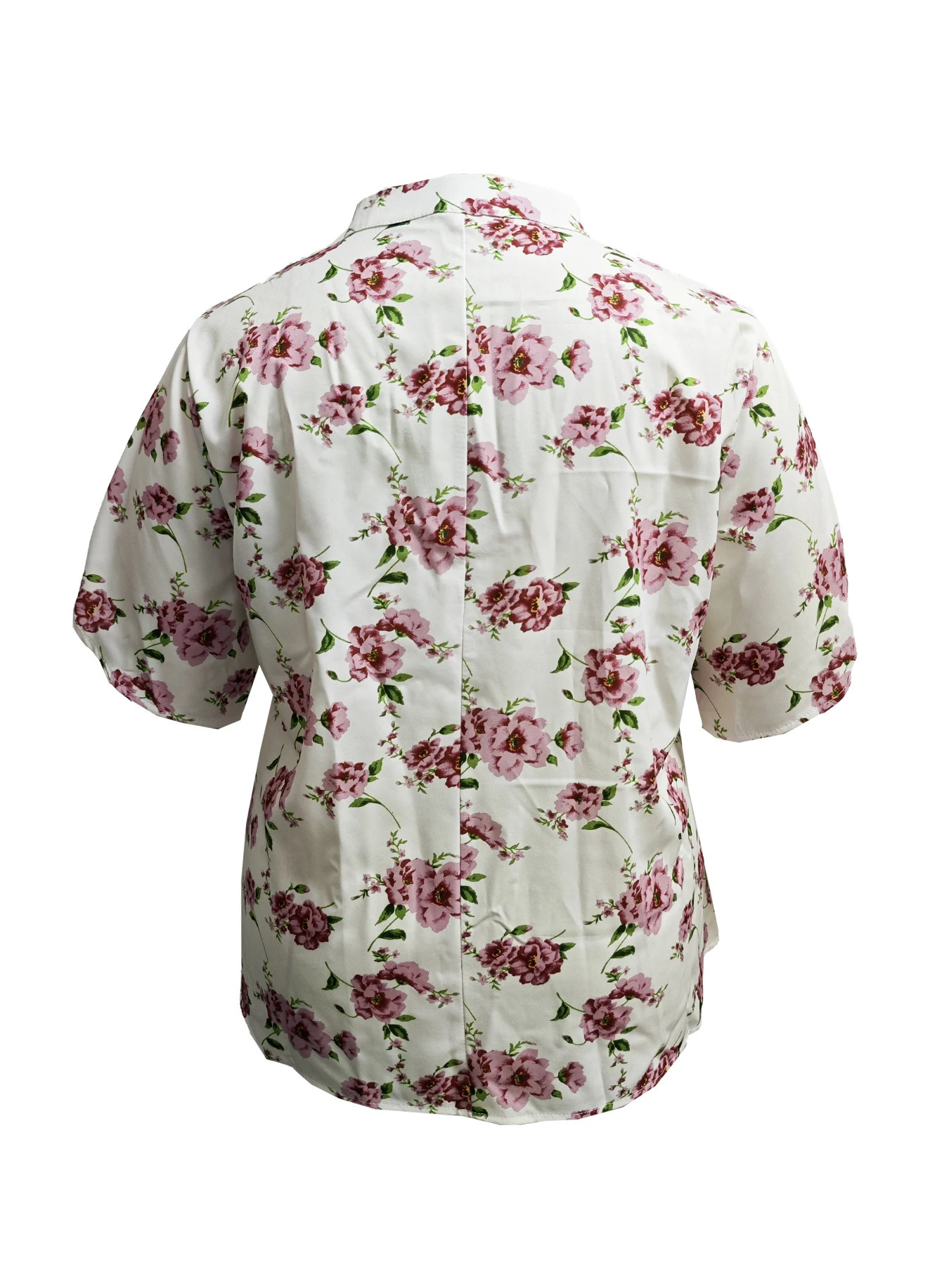 Plus Size Women Short Sleeve Blouse Summer Loose Casual Shirt V Neck Trendy Tops 250515