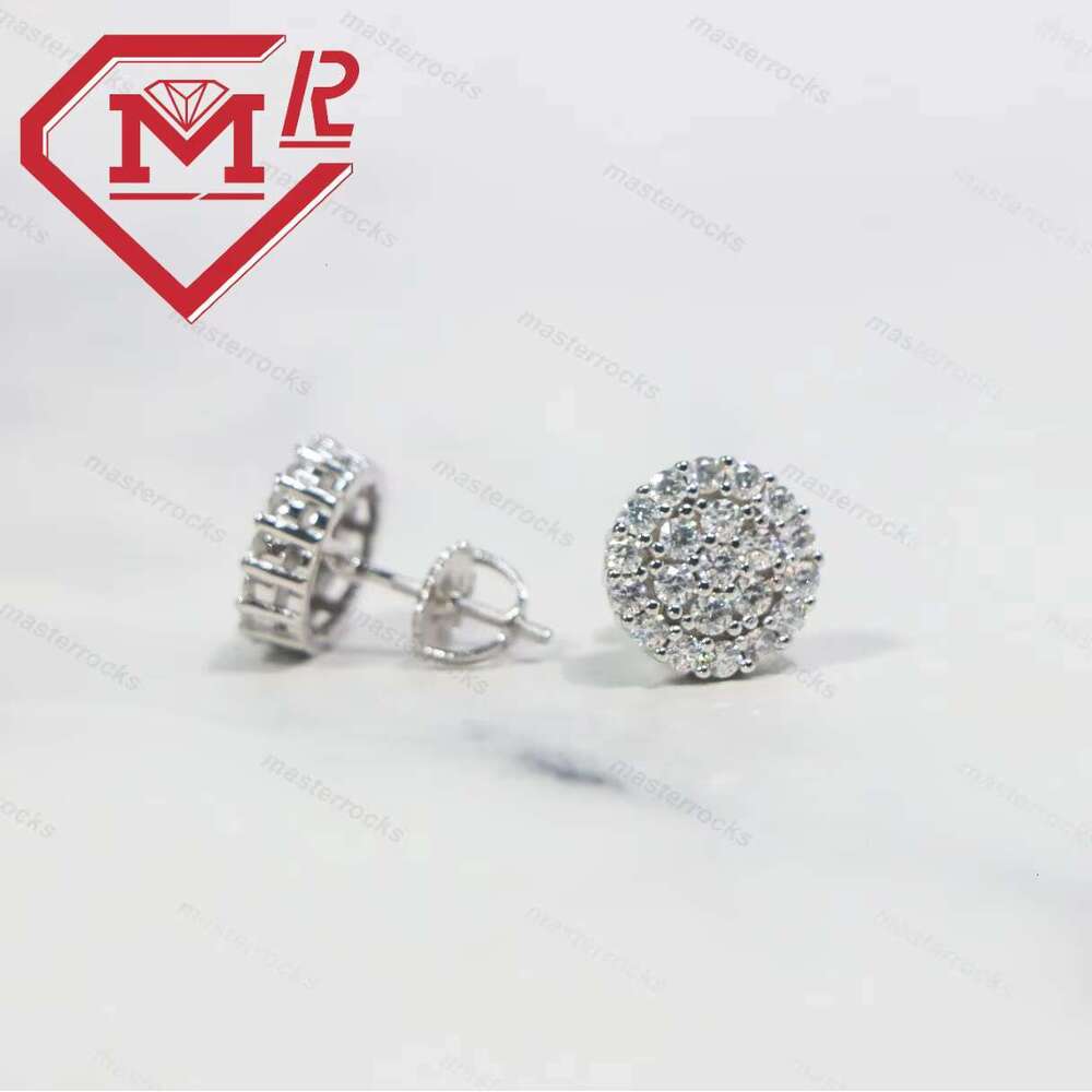 Flower cluster shaped stud screw back elegant chilled with pyroxene pure sier earrings