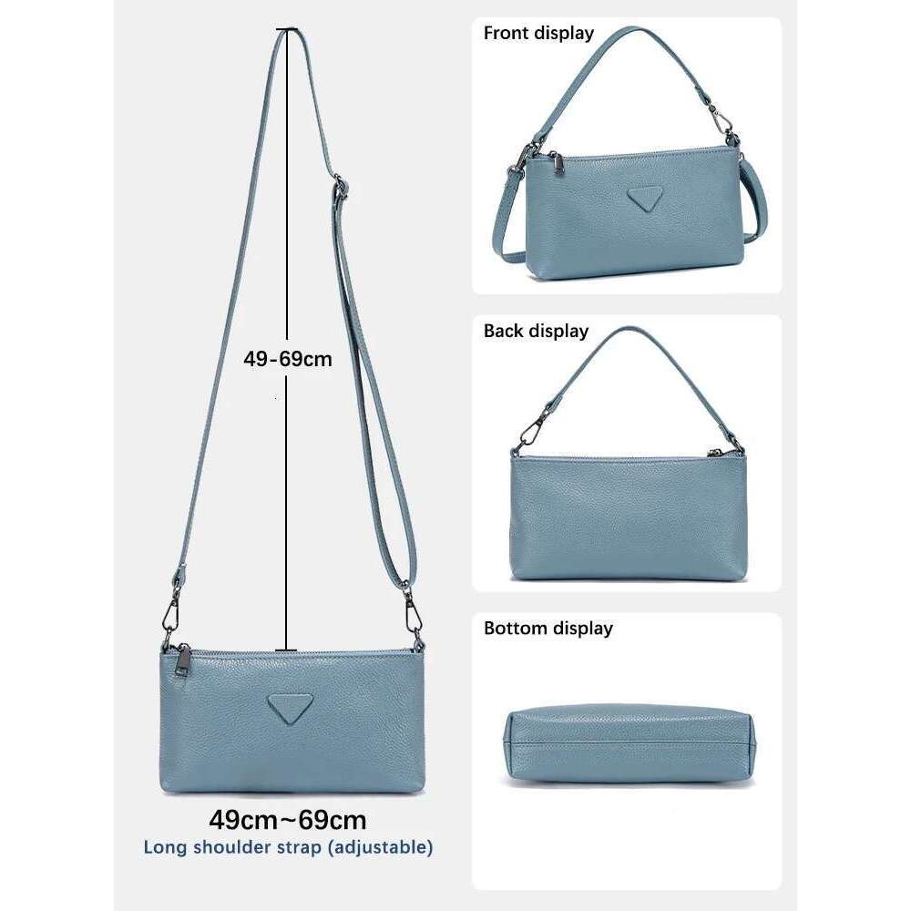 Zency Genuine Leather Women's Crossbody for Woman Female Simple Phone Bags Small Roomy Shoulder Bag Taro Pink Blue Sac