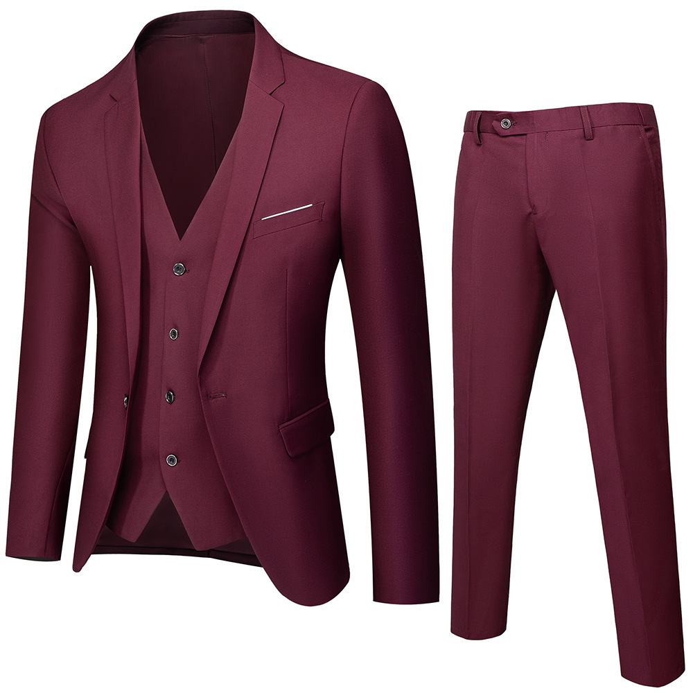 Men's two-piece suit set - Korean version slim-fit business formal suit for men - best man and groom's wedding attire