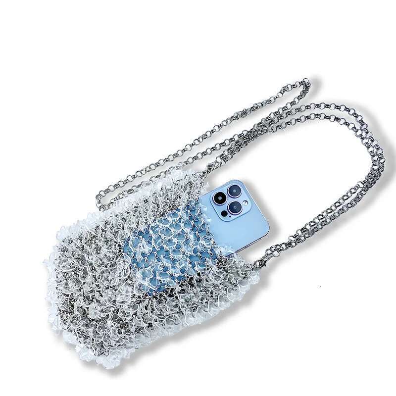 Evening 2024 Summer New Acrylic Droplet Beaded Fashion Pearl Handheld Crossbody Women's Bag Plus Large