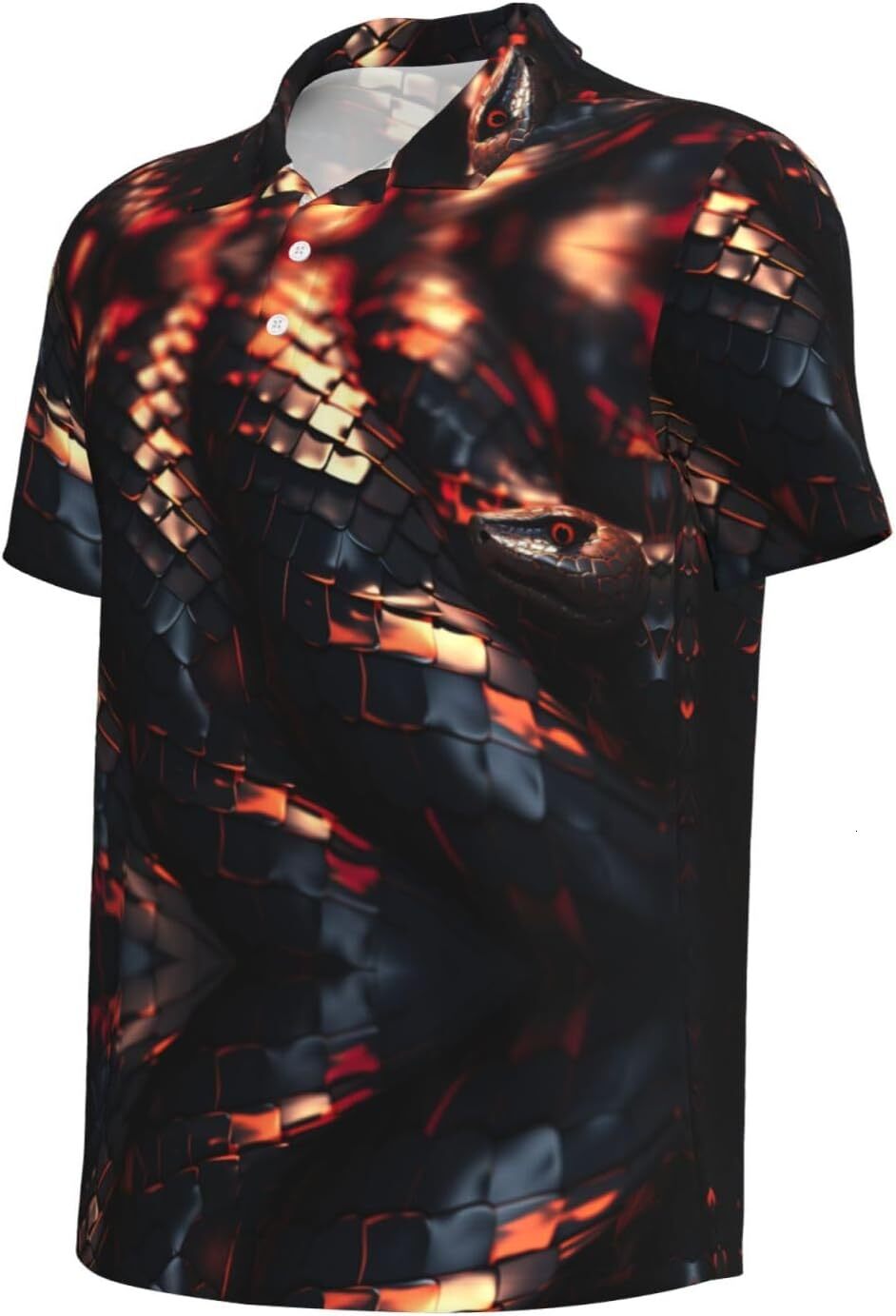 Mens Polo shirt 3D Snake Wallpaper1 Print Men's Short Sleeve Polo Golf Shirts Summer Casual Button Shirts for Casual Formal Wear Polos shirts