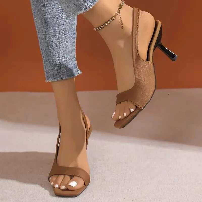 Elegant Woman Heeled 2025 Open Toe Heel Sandals Women Shoes New Thin High Heels Female Fashion Sexy Pumps