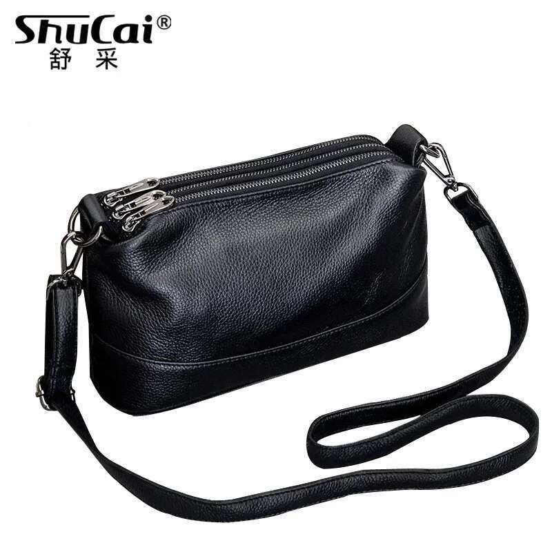 Genuine Leather Shoulder Fashion Crossbody Bag For Women Ladies Solid Casual Small Messenger Bags