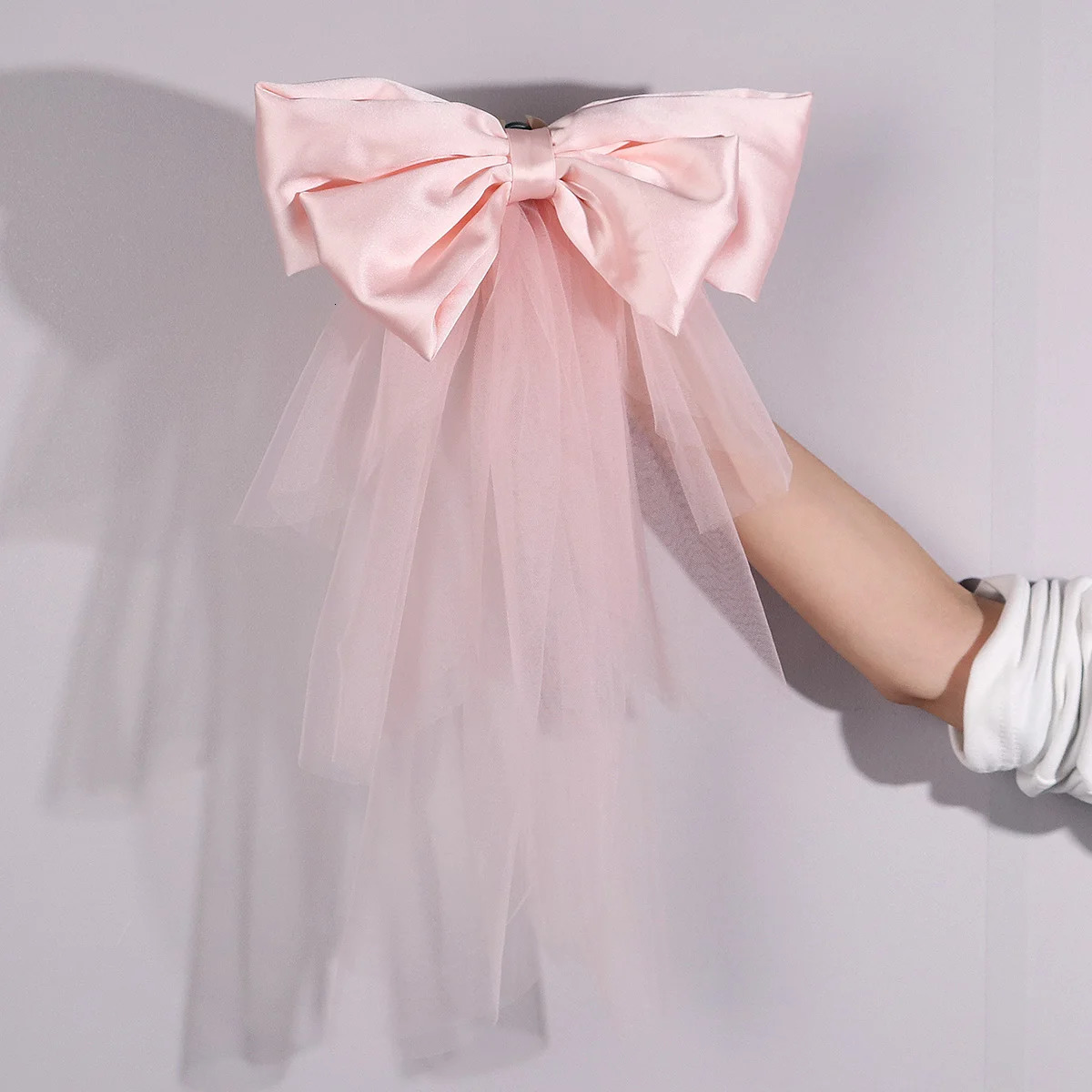 Pink Bow Princess Veil Fashion Mori Headdress Bridal Wedding Veil Elegant Hair Jewelry For Women Bridesmaids Headwear 250509