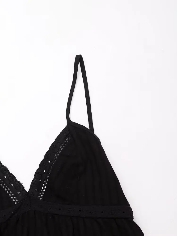 Autumn Product Womens Clothing European And American Style Casual Cotton Comfortable Strap Black Backless Top 250515