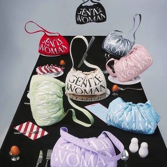 GENTLEWOMAN Dumpling with Cotton Letters 2025 New Versatile Ice Same Style Single Shoulder Underarm Bun from Thailand