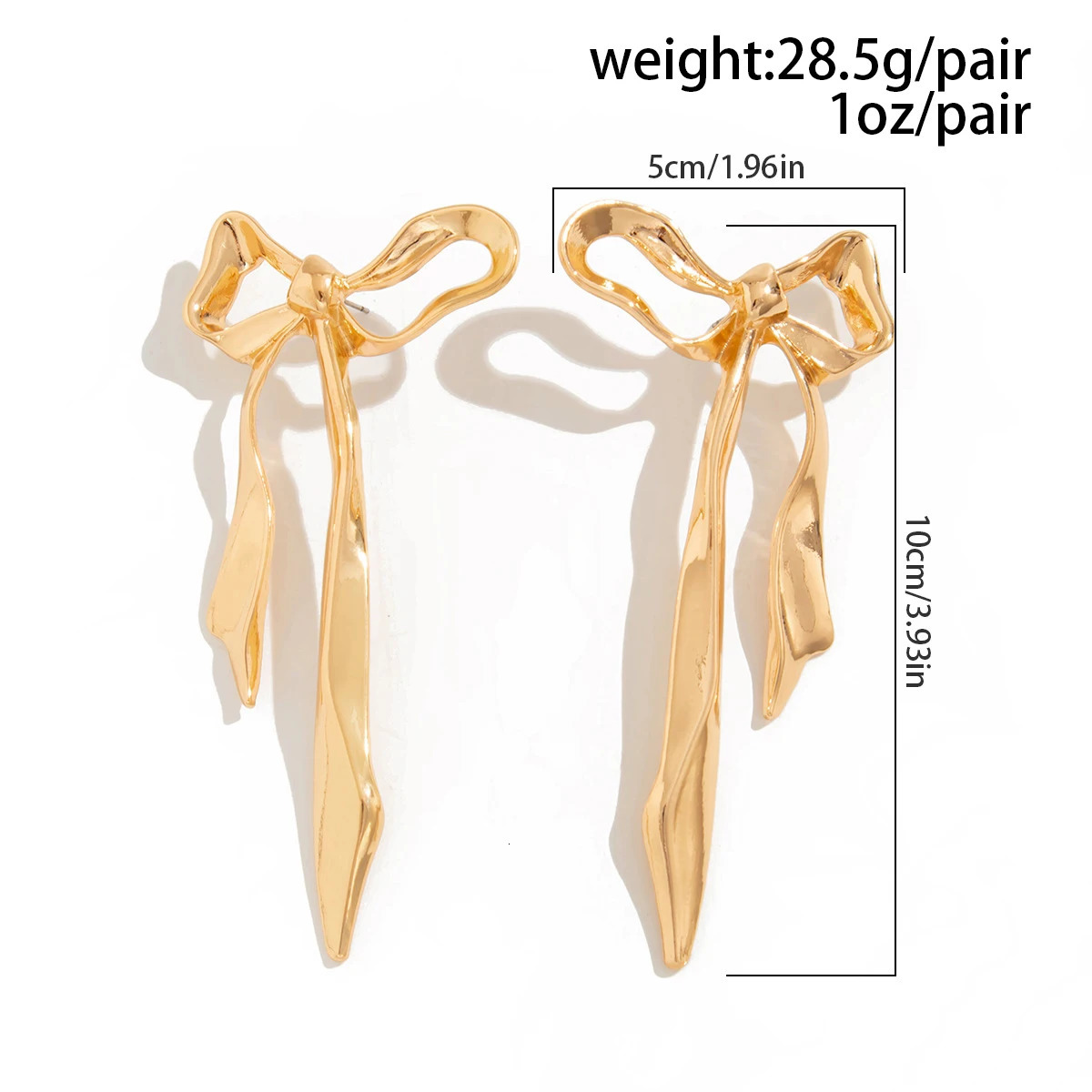 Ingemark Vintage Gold Color Bow Bowknot Long Tassel Drop Earrings for Women Classic Hanging Piercing Earrings Wed Jewelry Gift 250515