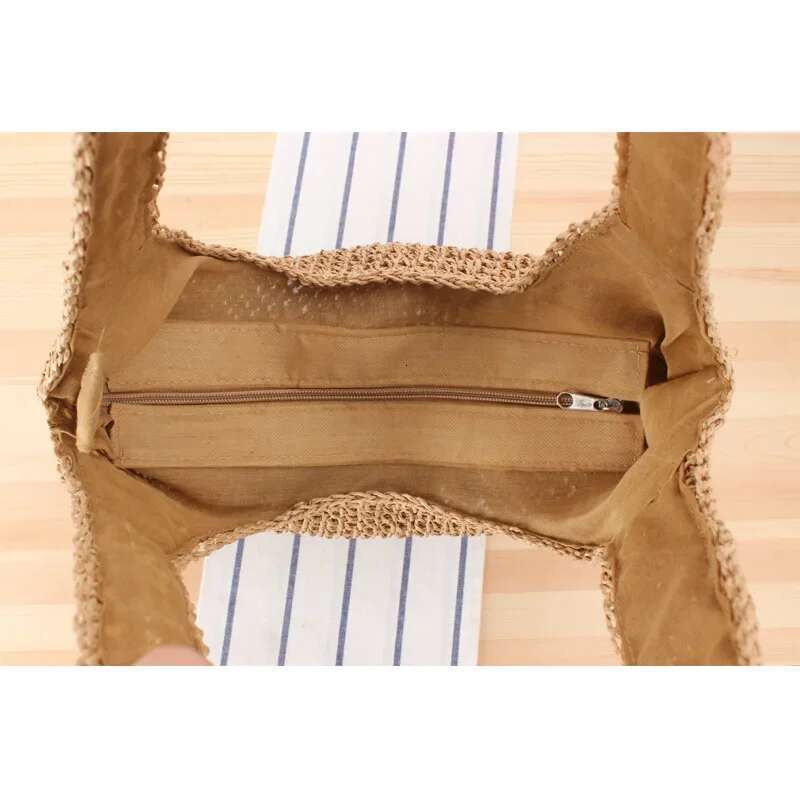 Fashion Women Shoulder Paper Woven Female Handbags Large Capacity Summer Beach Straw Bags Casual Tote Purses