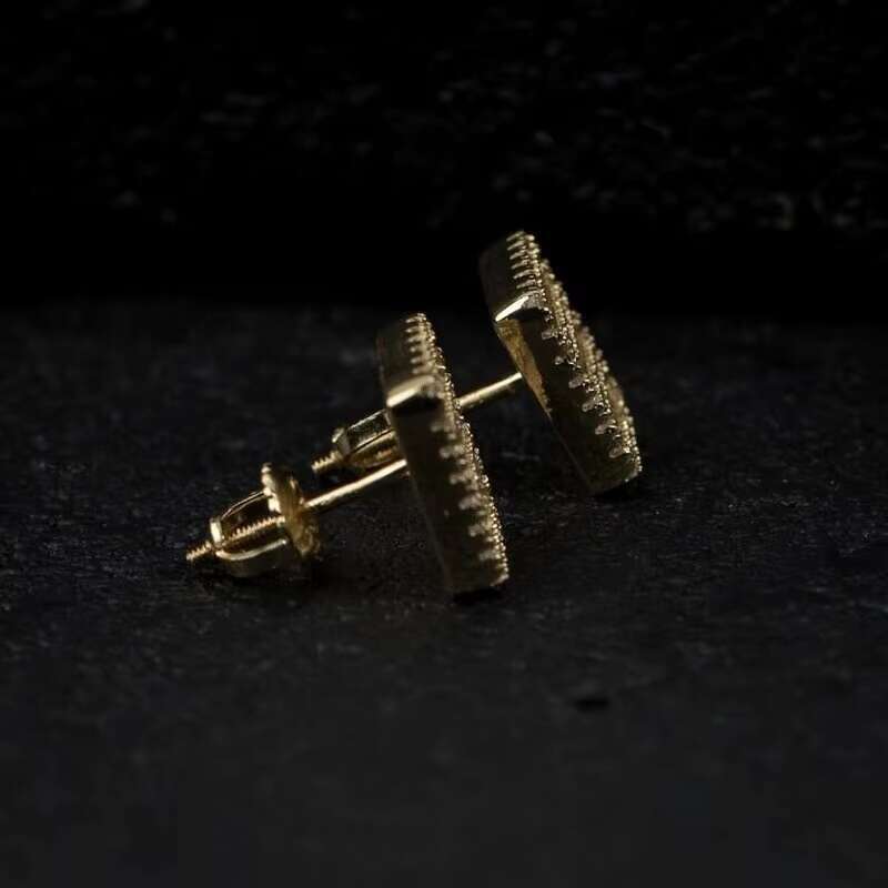 Ice cold jewelry hip-hop men's sier VVS stick moissanite earrings