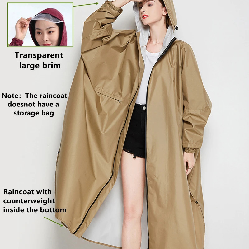 Women Breathable Raincoat Thickened Raincoat Big Rain Coat Poncho Ladies Waterproof Cloak Raincoats Adults Bicycle Rainwear 250515