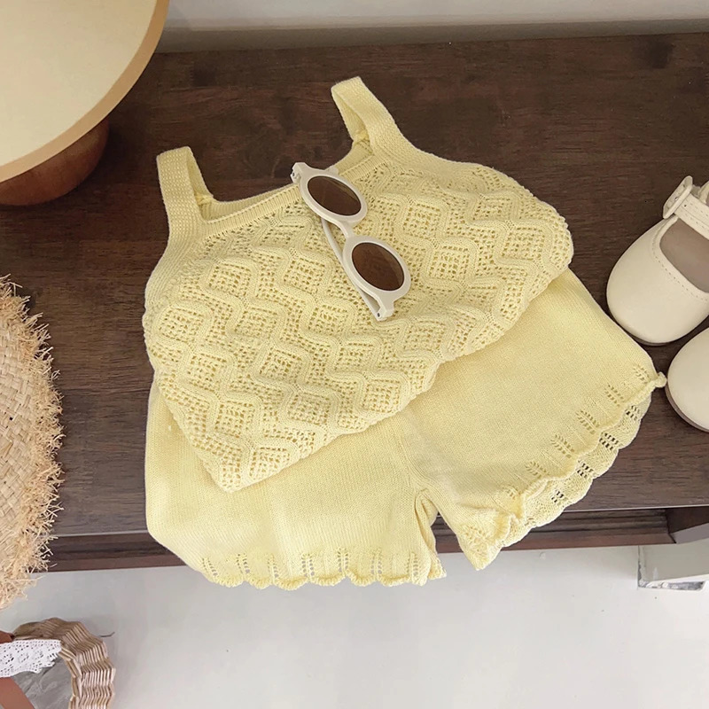 Girls Summer Clothes Sets Solid Color Clothes for Girls Vest Short Costumes for Girls Toddler Korean Children Tracksuits 250515