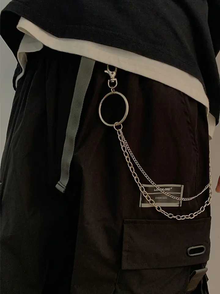 2023 new metal punk style chain belt mens pants chain hundred with hip hop jk korean pants belt female cool ins new wave gift Y250515