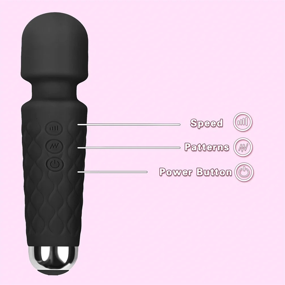 20 Pulsating Patterns and 8 Fierce Speeds Rechargeable Silicone Vibrator Sex Toy Wand Massager Clitoris Stimulator Vibrators 250515