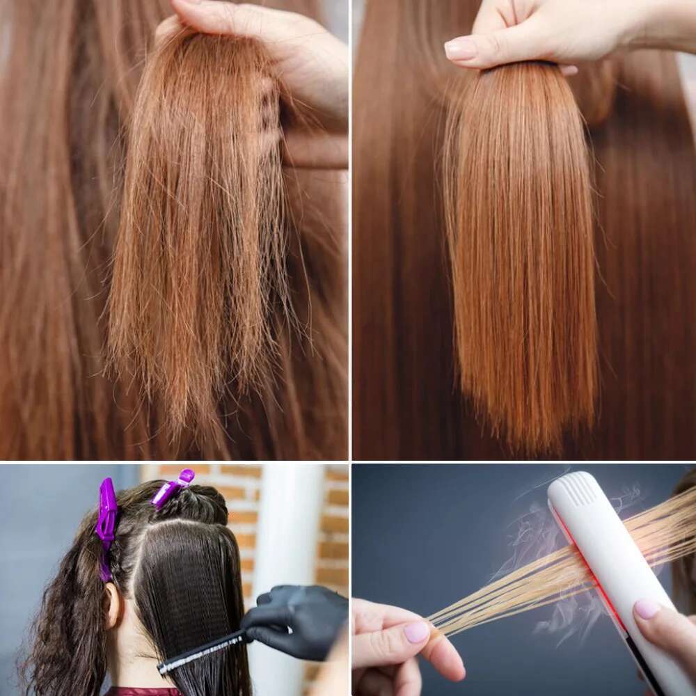 Care Iron Infrared Ultrasonic 2 Inches Wide Plate Argan Oil Recover Damaged Keratin Treatment Smooth Frizz Hair Cold Irons