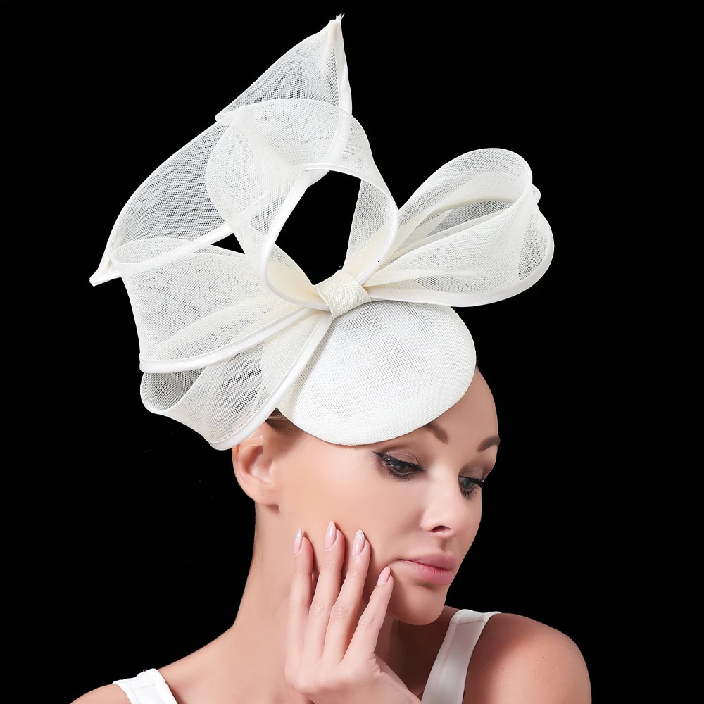 Ladies Royal Blue Bridal Derby Pillbox Hats With Bowknot Flower Sinamay Hat Women Wedding Hair Accessories SYF774 250514