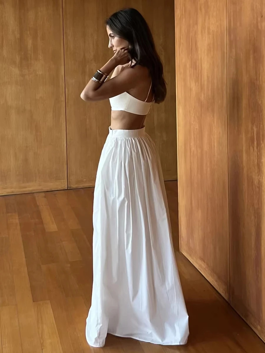 Wolfeel 100% Cotton Suspender Underwear Half Long Skirt Set Summer Beach Style Sexy Stylish Womens Clothing 250515