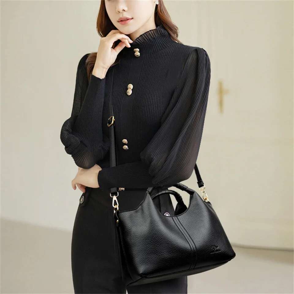 High Quality Soft Leather Women's Handbag Tote Fashion Women Shoulder Bag Trendy Female Commute Crossbody Bags Wallet