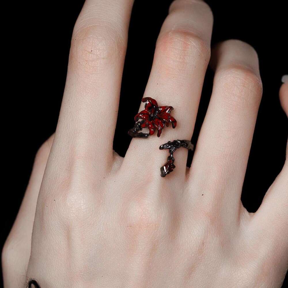 Mandala flower tassel jewelry, ring, earring, bracelet, necklace, high-end feeling, diamond studded, dark style, sweet and cool, spicy girl jewelry