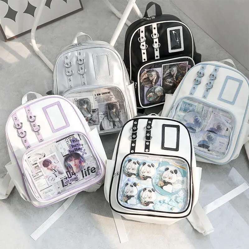 Richme Punk Women Backpacks 2025 New Designer Anime Badge Ita Bags Female Large Capacity JK Students Commute Mochilas Para Mujer