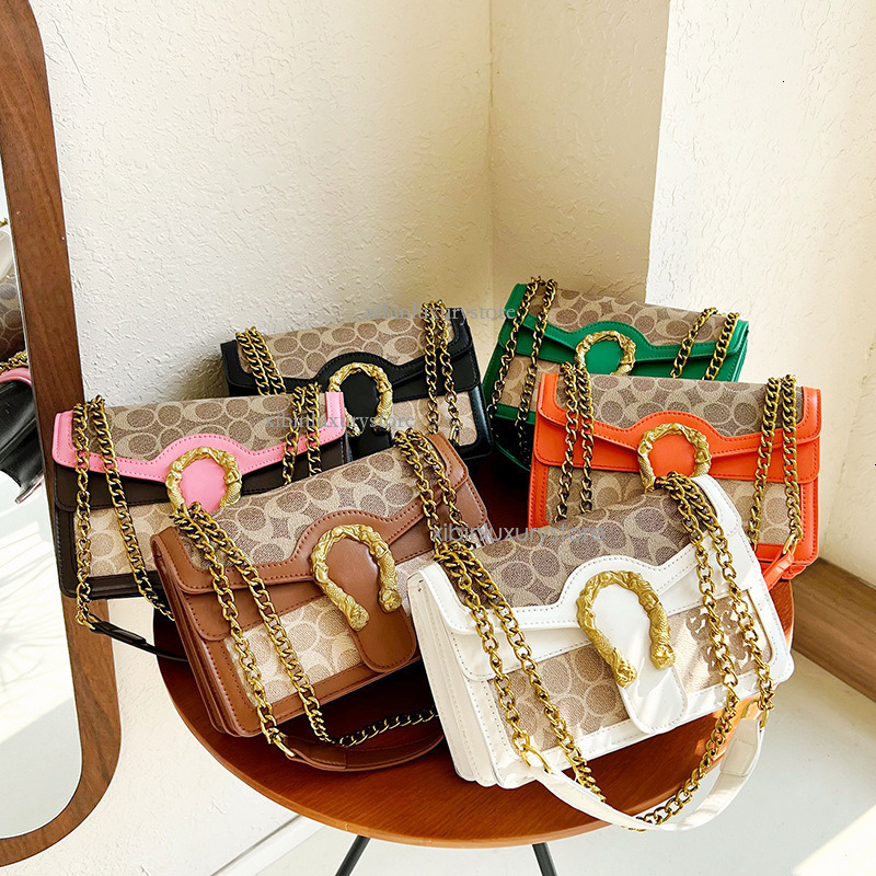 Free Shipping Designer Bag Fashionable Women's Shoulder Bag, New Retro Chain Splicing Crossbody Bag Trendy Small Square Bag White Handbag Casual 