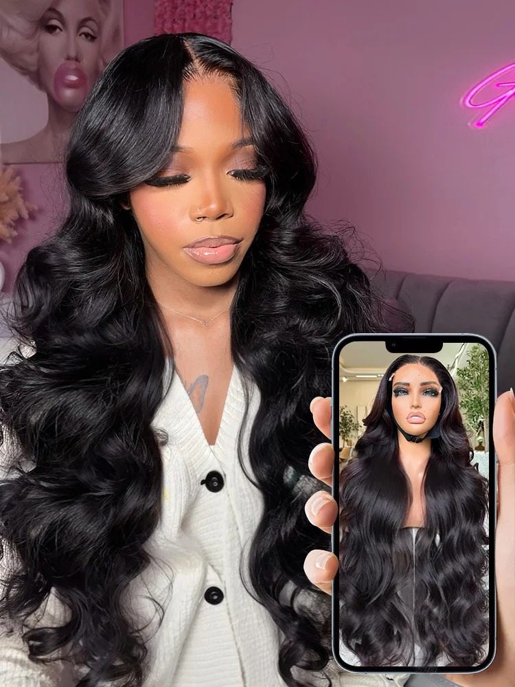 30 40 Inch 200 250 Density 13x6 HD Transparent Lace Frontal Wig Brazilian Human Hair 13x4 Body Wave Lace Front Wigs For Women synthetic lace front wig