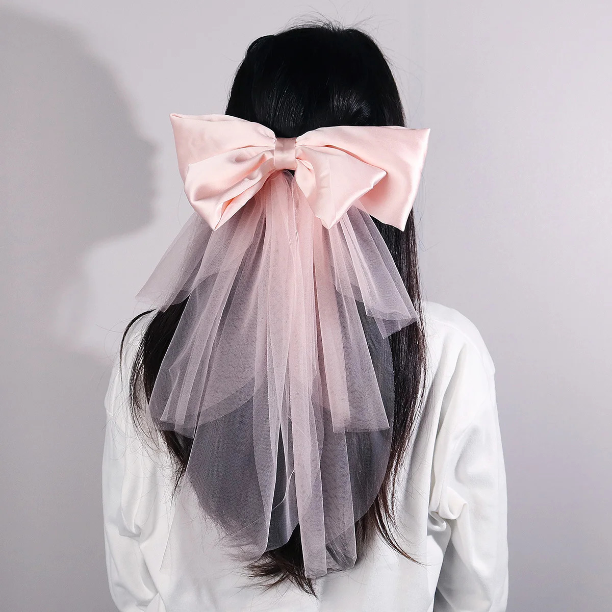 Pink Bow Princess Veil Fashion Mori Headdress Bridal Wedding Veil Elegant Hair Jewelry For Women Bridesmaids Headwear 250509