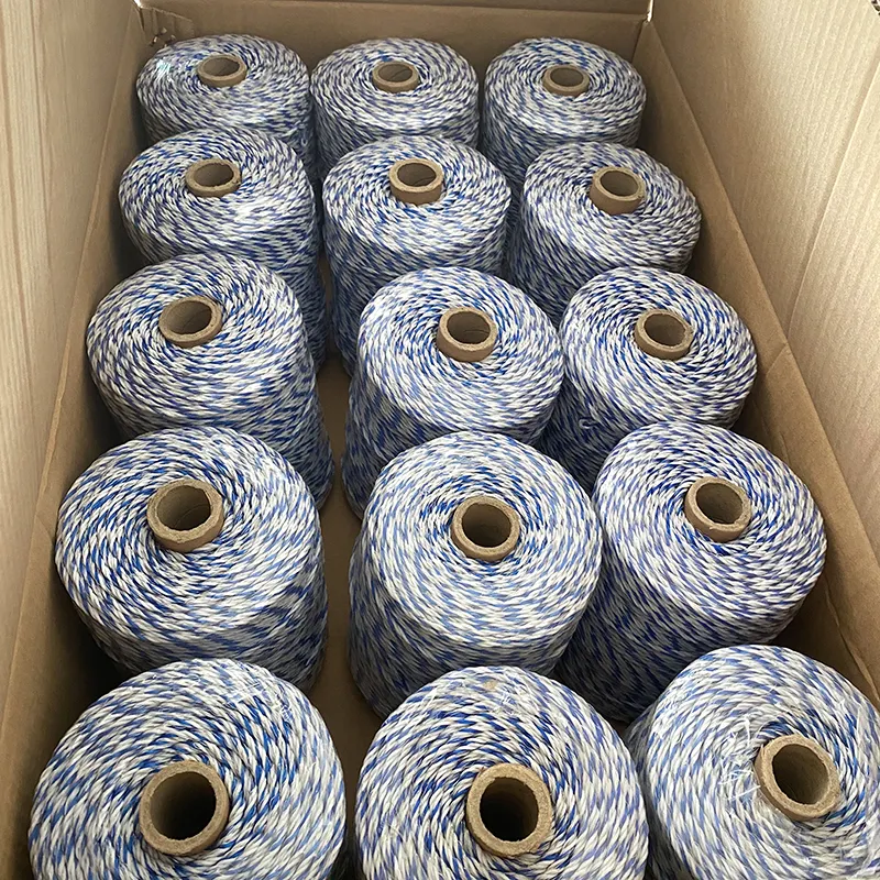 Electric Fence Polywire 656 Feet 200 Meters, Portable Livestock Fencing Polywire Roll Stainless Steel Conductive Fence Rope