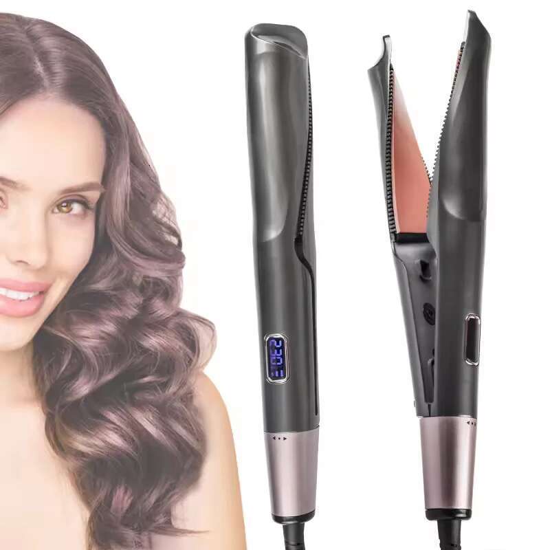 2 in 1 Hair Curler Straightener Professional Curling Irons Titanium Plate Dual Voltage Flat Iron