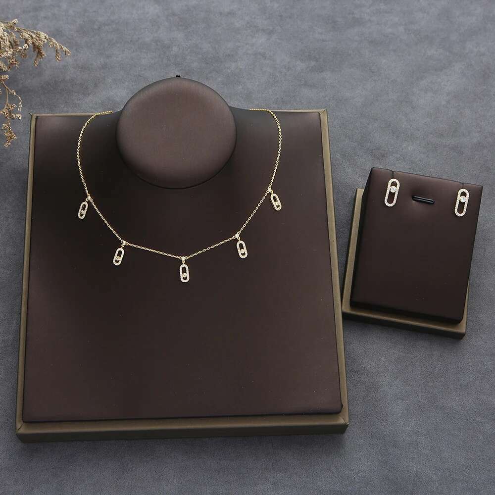 Trendy Dainty Initial Necklace Earring Ring Sets Stackable For Women Girlfriend Wife Gift Pendientes Mujer Moda Hxn013