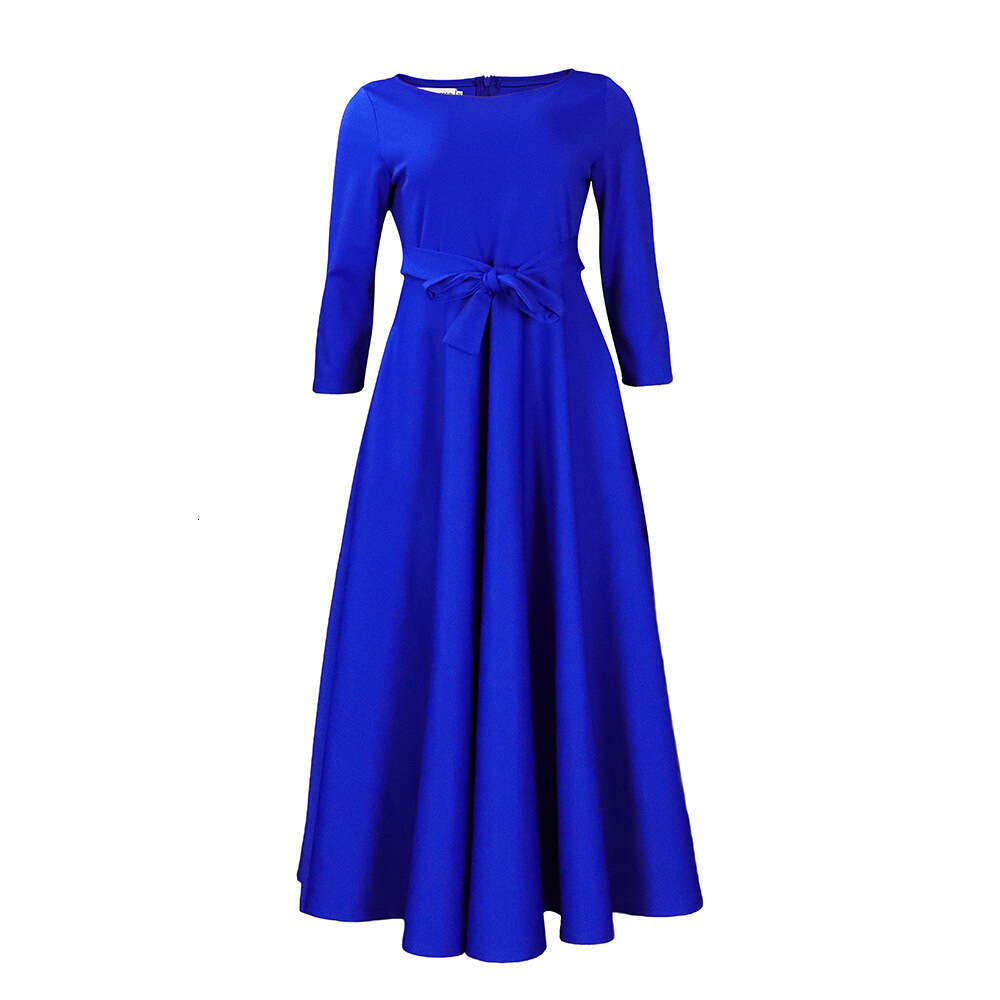 White Dress Maxi Dress D3171 Women's 2024 Spring/Summer New Fashionable Style Lace Up Large Size Long Dress KQ