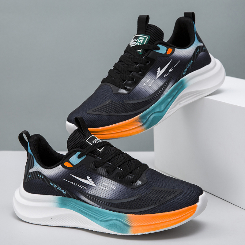 Men's 2025 spring new thick soled ice silk men's breathable comfortable sports fashionable and trendy casual shoes