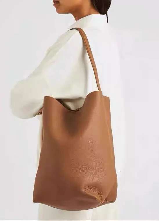 NS Park Cowhide Bucket Women 2023 New Designer Handbags Soft Real Leather One Shoulder Bags Large Capaity Tote Bag