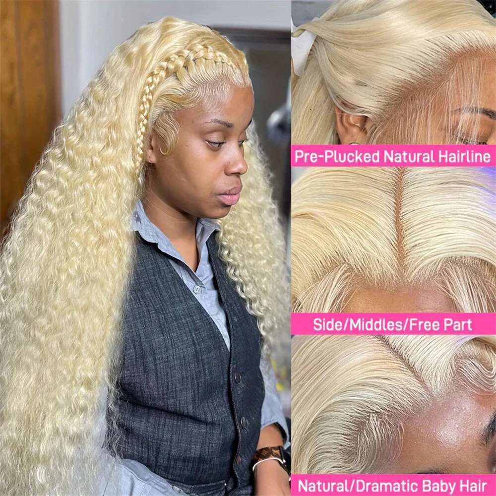 613 Honey Blonde 13x6 HD Frontal Wig Human Hair Curly 30 inch Deep Wave Brazilian Colored 13x4 Lace Front Wigs For Women