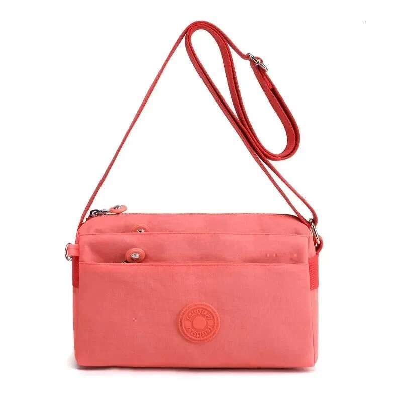 2024 Women's Nylon Cloth Shoulder Fashion Simple Mother Messenger Bag Leisure Multi-Layer Middle-Aged Ladies Handbag