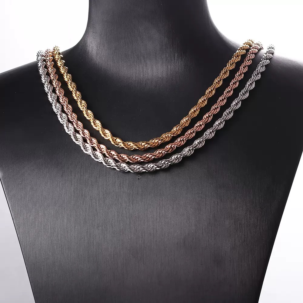 Wholesale 10K, 14K solid real gold 8mm twisted chains, Cuban chains, bracelets, ice out hip-hop moissanite necklaces, high-end jewelry for men