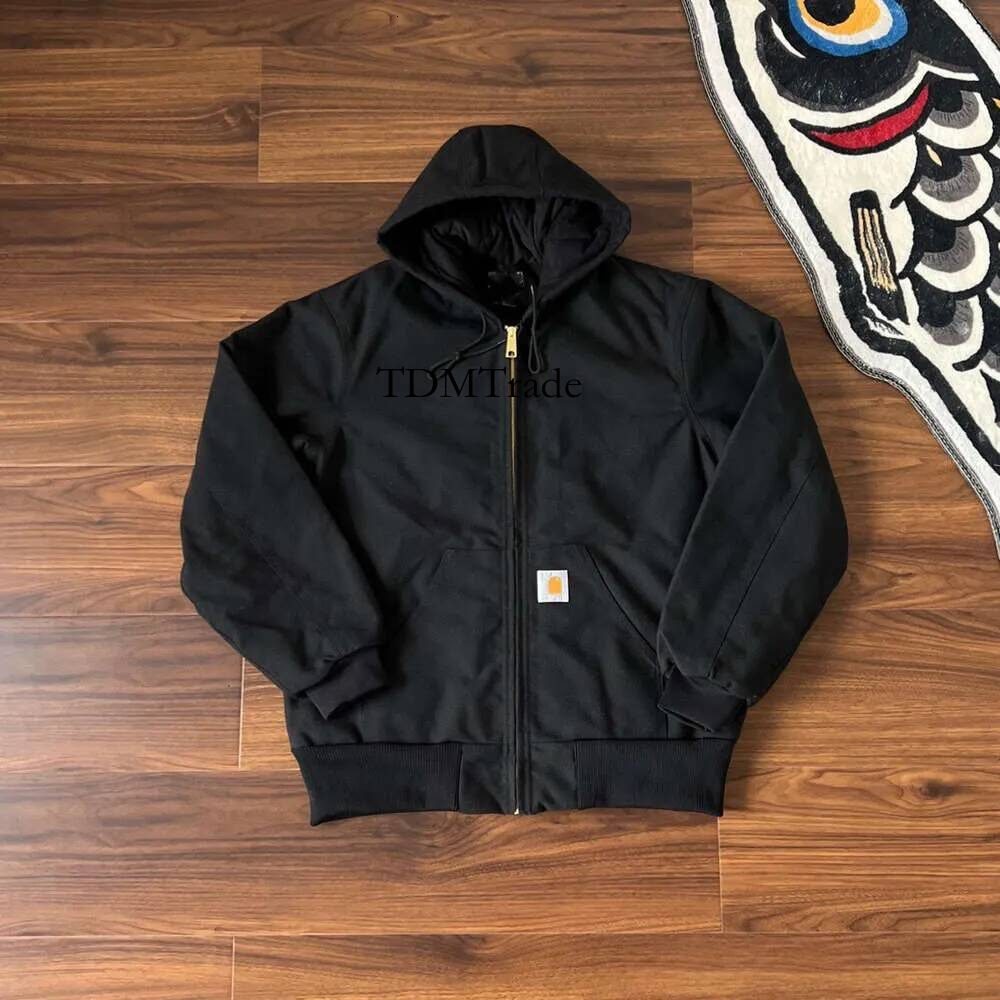 Carharret Jacket Designer Coat Top Quality J140 Classic American Hooded Work Carharttshirt Jacket With Warm And Windproof Cotton Jacket Damp Hat 0c8