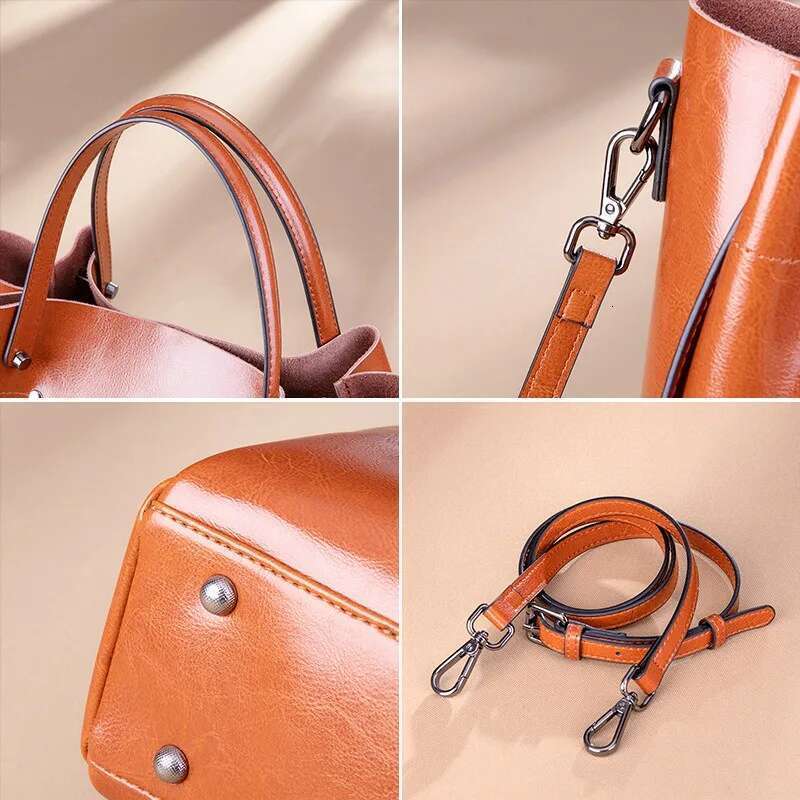 Commuter new tote large capacity shoulder handbag crossbody bag, leather women's bag
